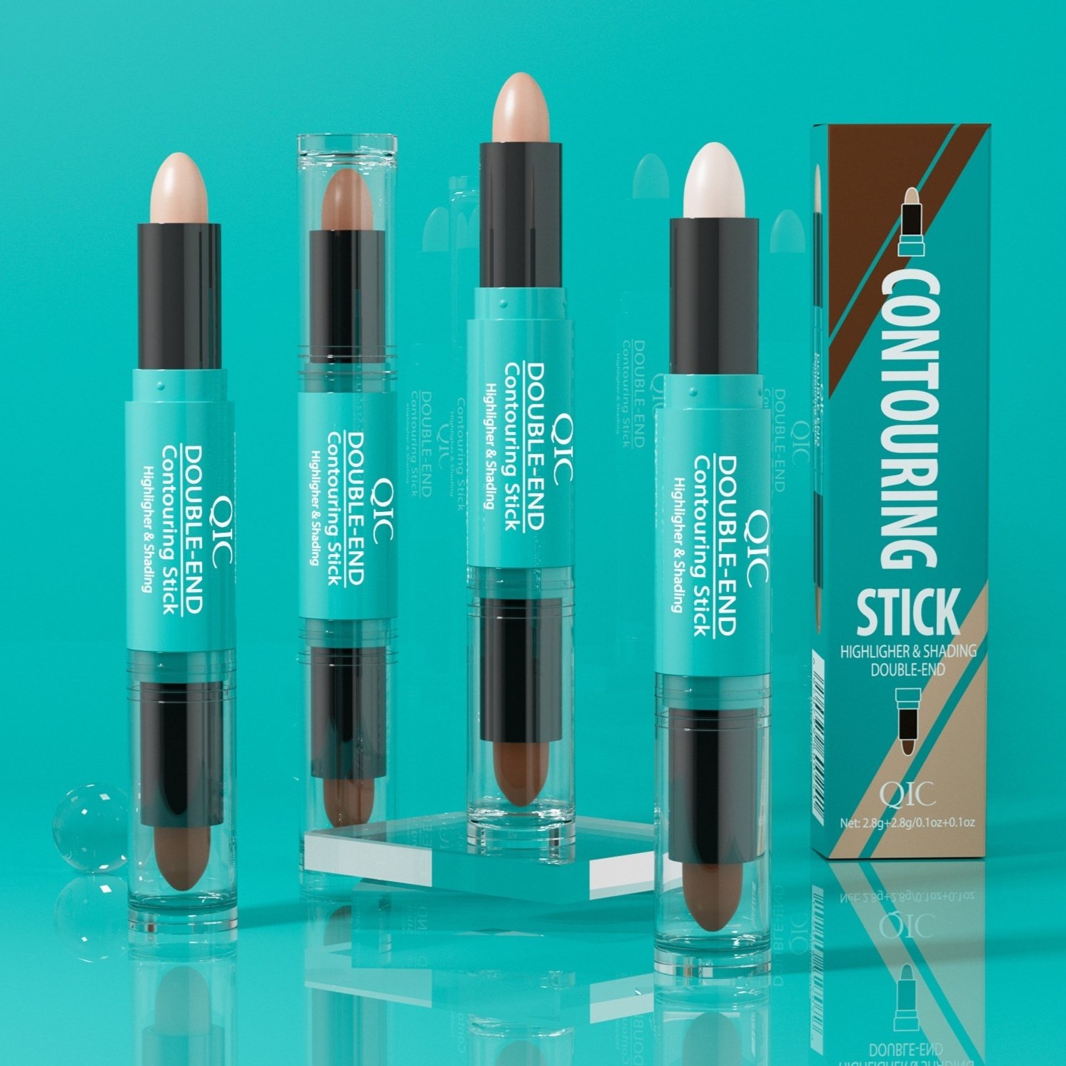 1678d796-adee-4329-a84d-59baf6340426_fine.jpeg Dual Head Dual-use Highlight Brightening Highlighting Stick Nose Shadow Shading Pen - Image 1